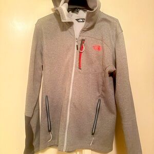 The North Face Men's Gray and Orange Hooded Jacket